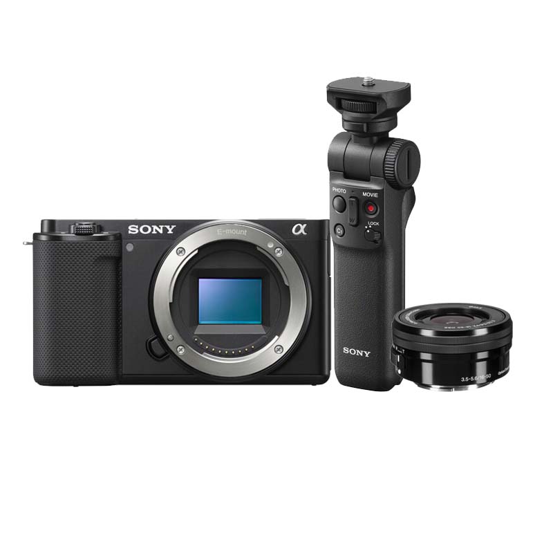 Sony Vlogging Camera ZV-E10 + 16-50mm + Bluetooth Vlogging Grip GP